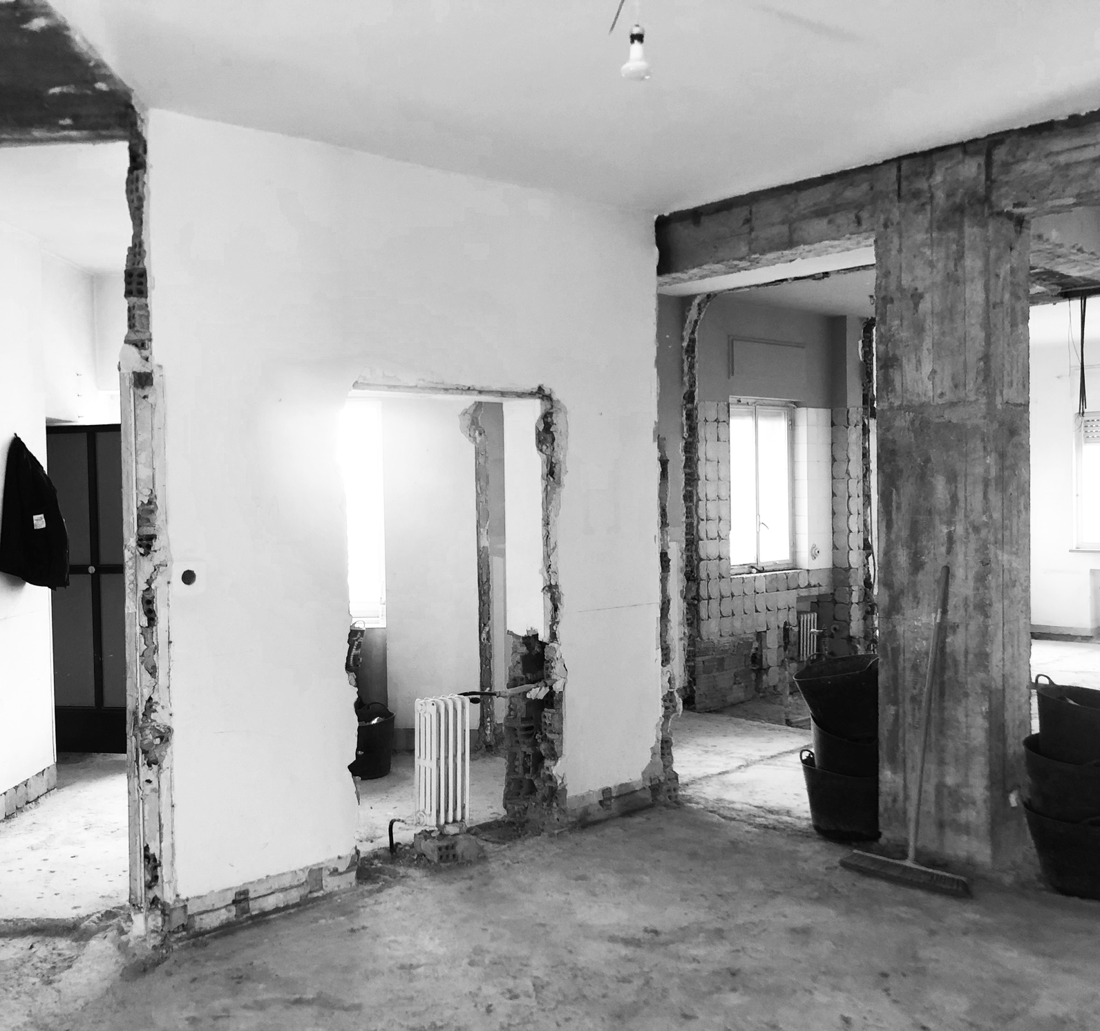 Apertura de espacios durante la demolición selectiva